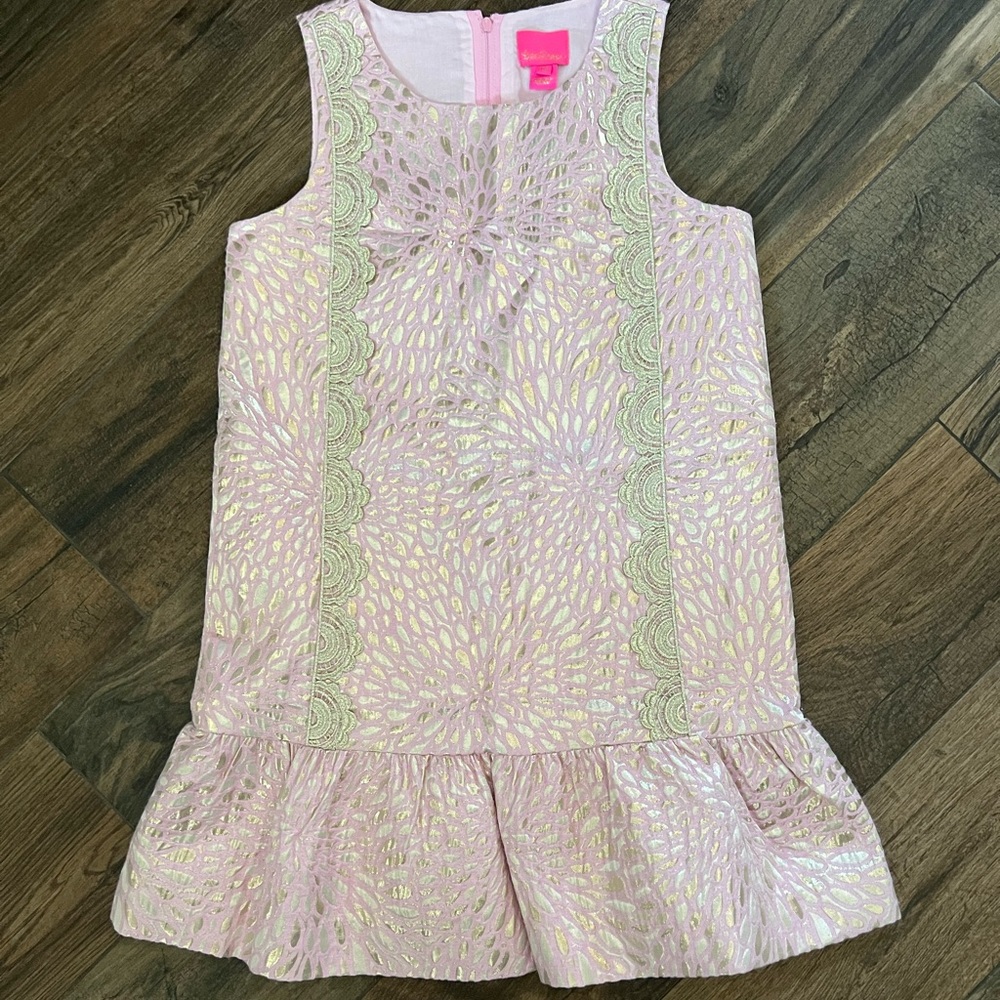 Lilly Pulitzer Pink and Gold Kids Formal Dress